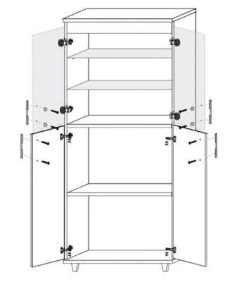 Feldmann-Wohnen Stauraumschrank Kleiderschrank Pola 80x40x193cm Artisan Eiche 4-türig 4 Feldmann-Wohnen Stauraumschrank Kleiderschrank Pola 80x40x193cm Artisan Eiche 4-türig – Bild 2