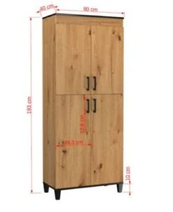 Feldmann-Wohnen Stauraumschrank Kleiderschrank Pola 80x40x193cm Artisan Eiche 4-türig 8 Feldmann-Wohnen Stauraumschrank Kleiderschrank Pola 80x40x193cm Artisan Eiche 4-türig -Mytoys Home Store 31005311 03