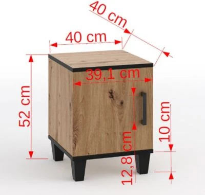 Feldmann-Wohnen Nachtkonsole Nachtschrank Pola 40x40x52cm Artisan Eiche 1-türig 6 Feldmann-Wohnen Nachtkonsole Nachtschrank Pola 40x40x52cm Artisan Eiche 1-türig – Bild 4