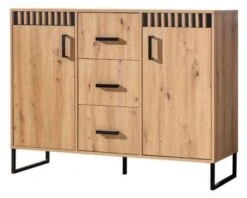 Feldmann-Wohnen Kommode Sideboard Lamelix 135x40x102cm 2-türig