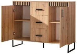 Feldmann-Wohnen Kommode Sideboard Lamelix 135x40x102cm 2-türig -Mytoys Home Store 31240750 03