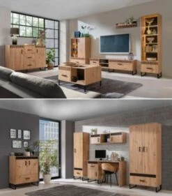 Feldmann-Wohnen Kommode Sideboard Lamelix 135x40x102cm 2-türig -Mytoys Home Store 31240750 06