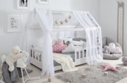 TICAA Tüll-Set Für Hausbett "Kay" Weiß 100 X 320 Cm