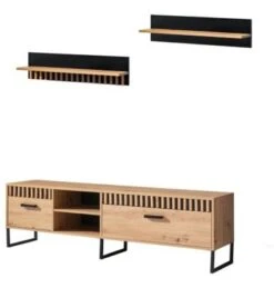 Feldmann-Wohnen Lowboard Wandregal Lamelix 2-türig