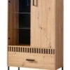 Feldmann-Wohnen Highboard Vitrne Lamelix 90x40x143cm 2-türig