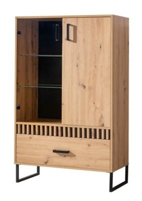 Feldmann-Wohnen Highboard Vitrne Lamelix 90x40x143cm 2-türig 3 Feldmann-Wohnen Highboard Vitrne Lamelix 90x40x143cm 2-türig