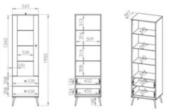 Feldmann-Wohnen Standvitrine Marine Vitrine 55x40x190cm -Mytoys Home Store 31279292 03