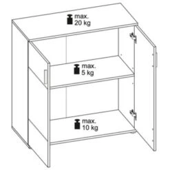Feldmann-Wohnen Kommode Anrichte Jonas 88x38,5x92cm 2-türig -Mytoys Home Store 31279350 03