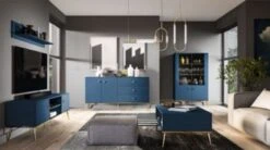 Feldmann-Wohnen Nachtkonsole Marine Nachttisch 50x34x54cm Dunkelblau