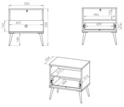 Feldmann-Wohnen Nachtkonsole Marine Nachttisch 50x34x54cm Dunkelblau -Mytoys Home Store 31279540 04