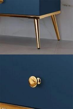 Feldmann-Wohnen Nachtkonsole Marine Nachttisch 50x34x54cm Dunkelblau -Mytoys Home Store 31279540 05