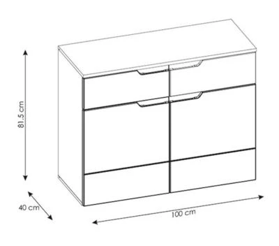 Feldmann-Wohnen Kommode Paris Sideboard 100x40x81,5cm 2-türig Grifflos 5 Feldmann-Wohnen Kommode Paris Sideboard 100x40x81,5cm 2-türig Grifflos – Bild 3