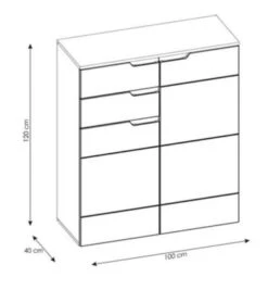 Feldmann-Wohnen Kommode Paris Highboard 100x40x120cm 2-türig Grifflos -Mytoys Home Store 31279757 03