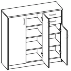 Feldmann-Wohnen Kommode SCONTO Sideboard Anrichte 109cm 3-türig Mit 2 Schubladen -Mytoys Home Store 31279830 03