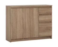 Feldmann-Wohnen Kommode Armadio Sideboard 109cm Grifflos 3-türig Mit 2 Schubladen