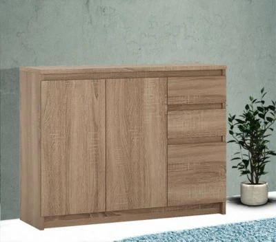 Feldmann-Wohnen Kommode Armadio Sideboard 109cm Grifflos 3-türig Mit 2 Schubladen 4 Feldmann-Wohnen Kommode Armadio Sideboard 109cm Grifflos 3-türig Mit 2 Schubladen – Bild 2