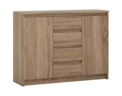 Feldmann-Wohnen Kommode Armadio Schubkastenkommode 109cm Grifflos 2-türig Mit 4 Schubladen