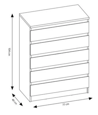 Feldmann-Wohnen Highboard Viva Schubladenkommode 77x40x104cm Grifflos 4 Feldmann-Wohnen Highboard Viva Schubladenkommode 77x40x104cm Grifflos – Bild 2