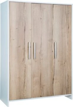 Schardt Kleiderschrank Eco Plus 3-trg., Weiß/Halifax Eiche