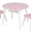 KidKraft Runder Aufbewahrungstisch & 2 Stühle Set, White & Pink -Mytoys Home Store 4177754 01
