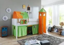 Relita Vorhangset Mit Turm Für Spielbetten, Grün/orange
