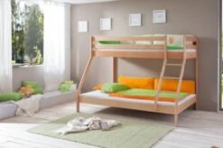 Relita Etagenbett Mike, Buche Massiv, 90/140 X 200 Cm, Natur Lackiert