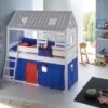 Relita Spielbett Holzhütte Tom, Kernbuche Massiv, Weiß, 90 X 200 Cm -Mytoys Home Store 4204081 01