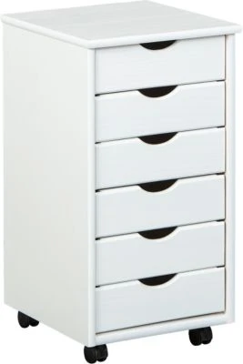 Inter Link Rollcontainer Massivholz, Weiß Lackiert 3 Inter Link Rollcontainer Massivholz, Weiß Lackiert