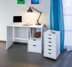 Inter Link Rollcontainer Massivholz, Weiß Lackiert 11 Inter Link Rollcontainer Massivholz, Weiß Lackiert -Mytoys Home Store 4568172 04