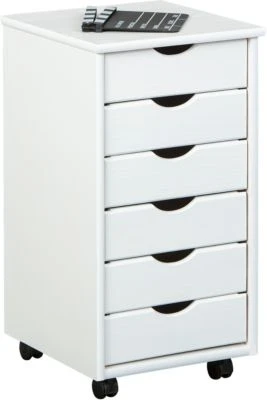 Inter Link Rollcontainer Massivholz, Weiß Lackiert 8 Inter Link Rollcontainer Massivholz, Weiß Lackiert – Bild 6