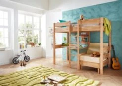 Relita Hochbett NOEL, Buche Massiv, Natur Lackiert