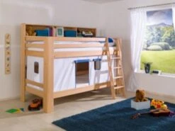 Relita Vorhangset Für Spielbett Inkl. Hakenband, MAGNUM, BENI Und JAN, Weiß/Delphin