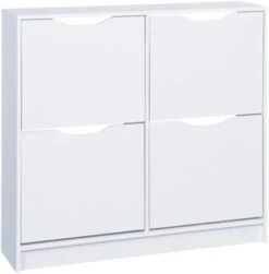 Inter Link Schuhschrank Twedt, 4 Kippfächer, Weiss