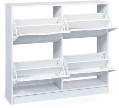 Inter Link Schuhschrank Twedt, 4 Kippfächer, Weiss 4 Inter Link Schuhschrank Twedt, 4 Kippfächer, Weiss – Bild 2