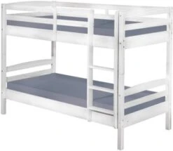 Inter Link Etagenbett Rick, Kiefer Massiv, Weiß, 90x190 Cm