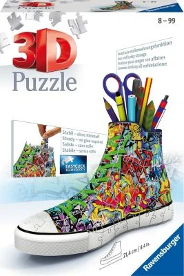 Ravensburger 3D-Puzzle Sneaker Utensilo, H12 Cm, 108 Teile, Graffiti Style 3 Ravensburger 3D-Puzzle Sneaker Utensilo, H12 Cm, 108 Teile, Graffiti Style
