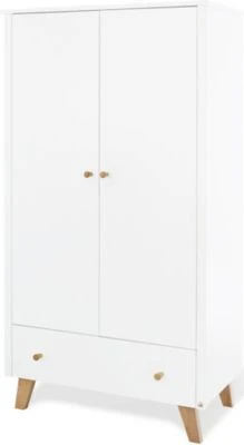 Pinolino Kleiderschrank PAN, 2-türig, Eiche Teilmassiv, Weiß Lackiert 3 Pinolino Kleiderschrank PAN, 2-türig, Eiche Teilmassiv, Weiß Lackiert