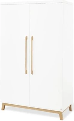 Pinolino Kleiderschrank RIVA, 2-türig, Esche Teilmassiv, Weiß Lackiert