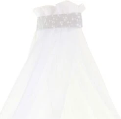 Betthimmel Pique Für Babybay, Perlgrau Sterne Weiß 7 Betthimmel Pique Für Babybay, Perlgrau Sterne Weiß -Mytoys Home Store 5507076 03