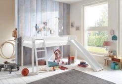Relita Rutsche Zum Hochbett MICHELLE, Buche Massiv, Weiß Lackiert