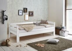 Relita Einzelbett EMILIA, Buche Massiv, Weiß Lackiert, 90/180 X 200 Cm