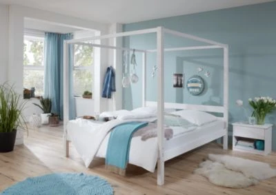 Relita Himmelbett-Aufsatz LOUISE, Kiefer Massiv, Weiß Lackiert, 90 X 200 Cm 3 Relita Himmelbett-Aufsatz LOUISE, Kiefer Massiv, Weiß Lackiert, 90 X 200 Cm