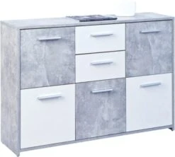 Inter Link Beton/Weiß Kommode "Chesa" 115x30x77 Cm