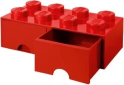 Room Copenhagen LEGO® Aufbewahrungsbox Storage Brick 8er Rot Mit Schublade, 50 X 25 X 18 Cm