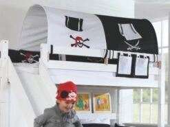 Relita 2er Tunnel Für Hoch-und Etagenbetten, Pirat, Schwarz/weiß, 150 Cm