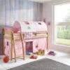 Relita 2er Tunnel Für Hoch-und Etagenbetten, Prinzessin, Rosa/weiß, 150 Cm