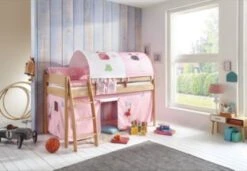 Relita 2er Tunnel Für Hoch-und Etagenbetten, Prinzessin, Rosa/weiß, 150 Cm