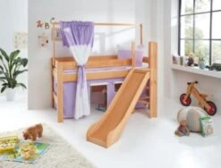 Relita Zeltstoffset Für Spielbett LEO, Herz, Lila/weiß