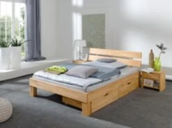 Relita Bettkastenset JULIA, Kernbuche Massiv, Geölt, 80 X 50 Cm