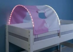 Relita Tunnel Inkl. LED-Beleuchtung Zu Hoch- & Etagenbetten, Herz, Rosa/weiß, 75 Cm